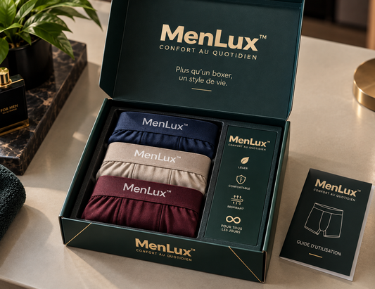 MenLux™ —BOXER HOMME PREMIUM EN SOIE GLACÉE SATINÉE